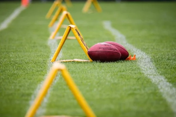American football training camp practice